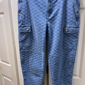 Michael Kors Logo Blue Patterned Women Jeans